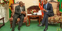 President of the Republic of Zambia, Edgar Chagwa Lungu(R) and President Akufo-Addo(L)