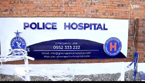 A signage at the Ghana Police Hospital to the new block