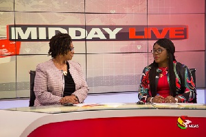 Mrs. Esua-Mensah [L] and Mrs. Ayoade signed the agreement on TV3 Midday Live on Feb. 26, 2018