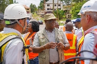 Roads Minister, Kwasi Amoako-Attah inspects Assin roads Tuesday