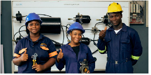 Some of the youth practicing some technical skills