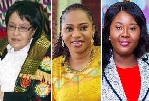 L-R: Former Speaker Joyce Bamford-Addo, MPs Adwoa Safo and Francisca Oteng-Mensah