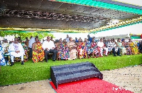 Vice President Bawumia was accompanied by over 80 MPs, party and government officials to Manhyia