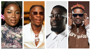 L-R: MC Yaa Yeboah, Stonebwoy, Sarkodie and Shatta Wale