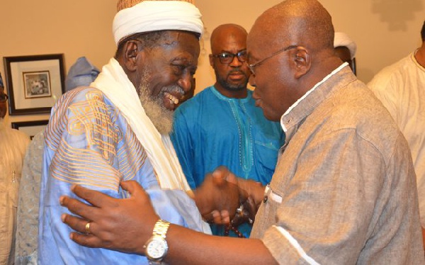 National Chief Imam Sheikh Osman Nuhu Sharubutu with President Nana Akufo-Addo