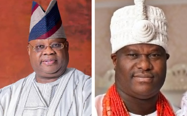 Governor of Osun State Senator Ademola Adeleke and Ooni of Ife, Oba Adeyeye Enitan Ogunwusi Ojaja II