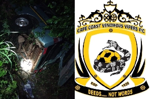 Venomous Vipers bus fell into a ditch