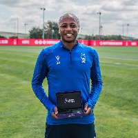 The Premier League gave  Andre Ayew a plaque to show for his milestone