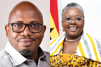 NPFS Administrator, Ebow Mensah and Minister for Fisheries and Aquaculture, Emelia Arthur