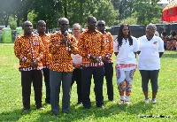 Dr Papa Kwasi Nduom with his staff at the festival