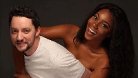 Yvonne Nelson in a happy mood with her baby daddy, Jamie Roberts