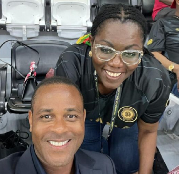 Patrick Kluivert and Minister Ursula Owusu-Ekuful