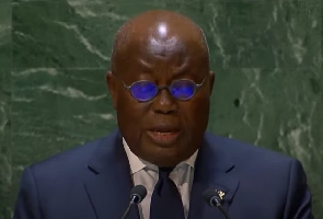 President Akufo-Addo speaking at the UN General Assembly