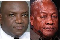 Kuranchie Ken (L) asks for clarification on term limits for presidents from the AG