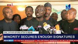 Minority members addressing a press conference yesterday