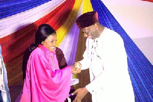 Ohemaa Mercy receiving her award