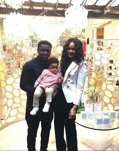 Muntari, wife and son