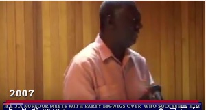 Former President Kufuor meets NPP bigwigs in 2007 to discuss who succeeds him.