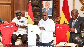 L-R: John Agyekum Kufour, John Dramani Mahama and Nana Addo Dankwa Akufo-Addo