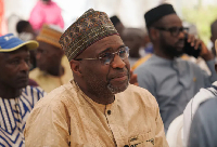 Moussa Mara attends the funeral of Malian filmmaker Souleymane Cisse in Bamako, on February 21, 202