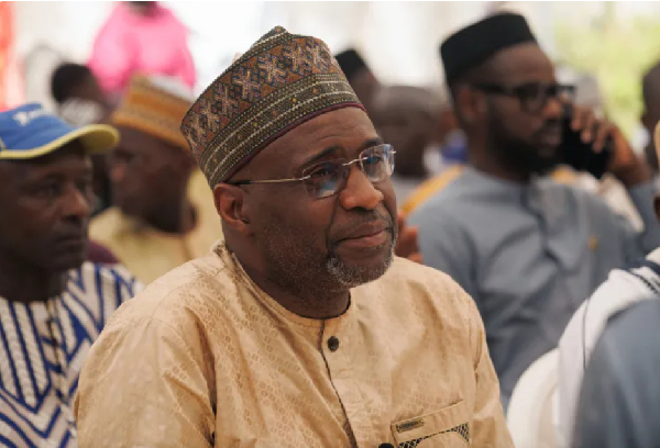 Moussa Mara attends the funeral of Malian filmmaker Souleymane Cisse in Bamako, on February 21, 202