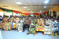 President Nana Akufo-Addo seated among some traditional leaders in the Western Region