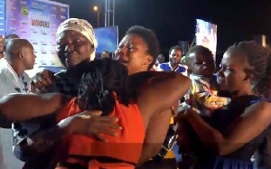 The healed woman was overcome with tears of joy