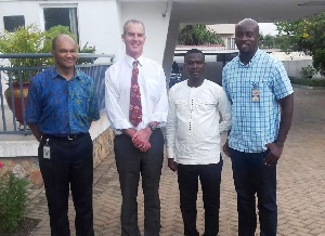 Ghana Federation President Max Vardon, Australian Commissioner Barnes, Agbasi and Sandy Asiedu.