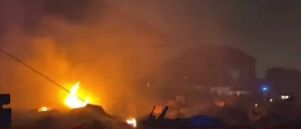 Over 100 wooden structures and metal containers gutted by fire at Kumasi