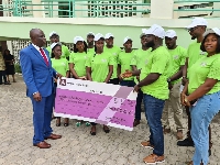 New Okaff donated farm products worth Ghc 90,000 and a cheque of Ghc 10,000