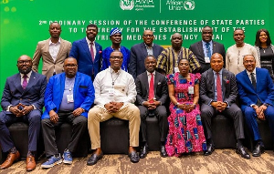 Dr Ayew in white shirt (Middle front) Minta Akandoh (immediate R of Dr Ayew) Ablakwa (2nd from R)