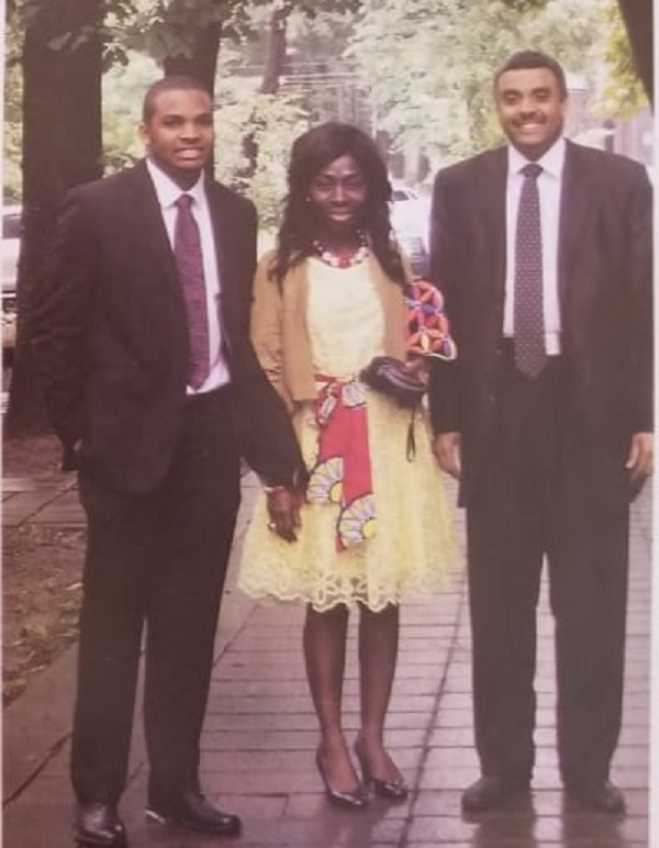 The late Dr David Heward-Mills (left) with his parents