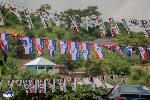 NDC and NPP flags captured during the Kumawu by-elections