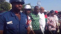 Ibrahim Mahama (Green T-shirt) other party members.