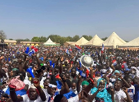 A large crowd gathered to listen to NPP Flagbearer, Dr. Mahamudu Bawumia