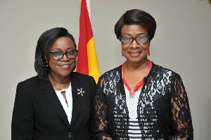 New Judicial Secretary Cynthia P. A. Addo with Chief Justice Sophia A.B. Akuffo