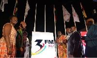 Some officials of TV3 Network unveiling 3FM logo