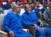 Sammi Awuku (right) with Dr Mahamudu Bawumia (left)