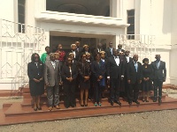 Chief Justice, Sophia Akuffo in a photograph with the newly sworn-in judges
