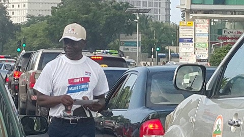 Ken Ofori-Atta on the streets of Accra campaigning for NPP