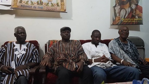 Ellias Adjetey with the other elders of the  Mankralo Stool