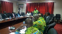Dr. Owusu Afriyie Akoto interacts with regional directors of agriculture.
