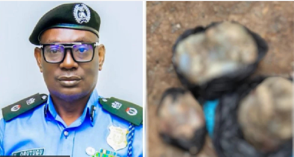 SP Tochukwu Ikenga (L) bi di tok tok pesin of Anambra State Police Command