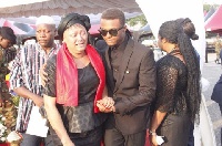 Mother of the late Major Mahama [being helped] says her 'son had a good heart'.