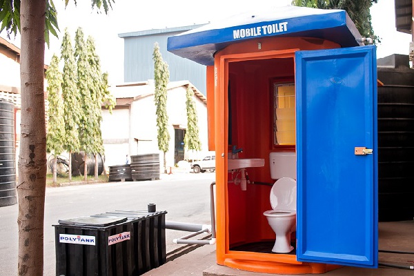 The assembled new Mobile Toilet System manufactured by Polytank