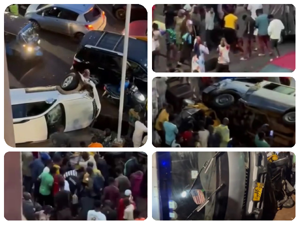 A collage of photos from the scene