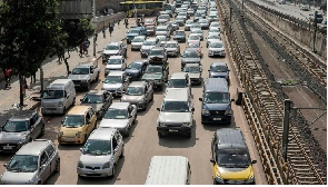 ars seen in a traffic gridlock in Addis Ababa, Ethiopia