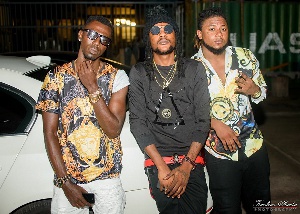 Joint 77( left) Addi Self (middle) and Captan are signees of Shatta Movement records