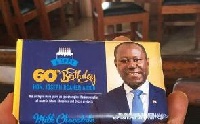 Chocolate bars were customised to mark the 60th Birthday of COCOBOD CEO Joseph Boahen Aidoo