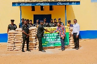 The donation of cement bags was led by the Branch Manager Raphael Ghansah